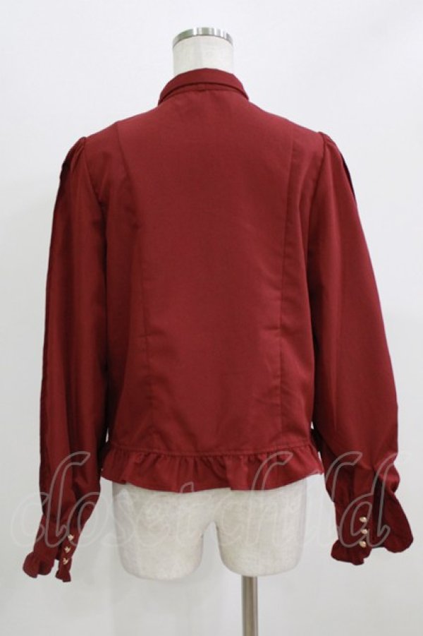 画像3: axes femme kawaii / ボウタイリボンブラウス M ワイン H-26-02-24-042-AX-BL-NS-ZH (3)