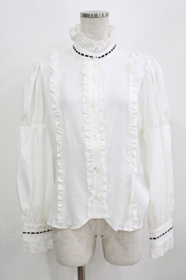 画像1: Eri Aino's Collection / シャーロットの水曜日ブラウス L オフ/ブラック H-26-02-24-043-PU-BL-NS-ZH (1)