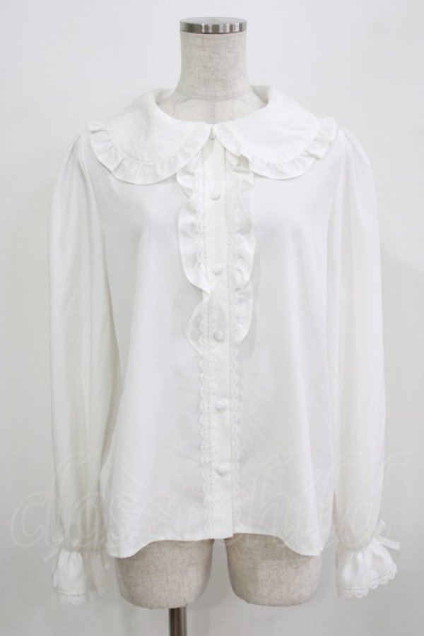 画像1: m petit by misako / AM マルエリフリルブラウス L オフ H-26-02-24-044-LO-BL-NS-ZH (1)