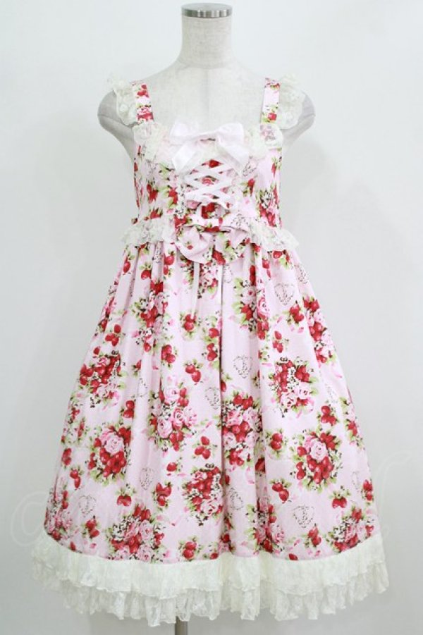 画像1: BABY,THE STARS SHINE BRIGHT / シュガーブーケ柄ロココジャンパースカート Free ピンク H-26-02-24-005-BA-OP-NS-ZH (1)