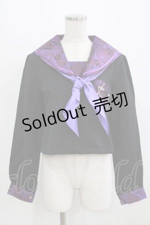 画像: BLOOD SUPPLY（海外ブランド） / Purple Butterfly Gothic Japanese Bad Girl JK Short Sleeves tops L 黒×紫 H-26-02-24-1007-GO-TO-KB-ZH