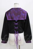 画像3: BLOOD SUPPLY（海外ブランド） / Purple Butterfly Gothic Japanese Bad Girl JK Short Sleeves tops L 黒×紫 H-26-02-24-1009-GO-TO-KB-ZH (3)