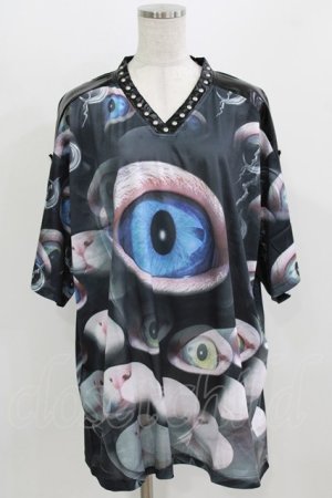 画像: PINKSPINK / featured concept loose tee L ブラック H-26-02-24-1010-PU-TO-KB-ZH