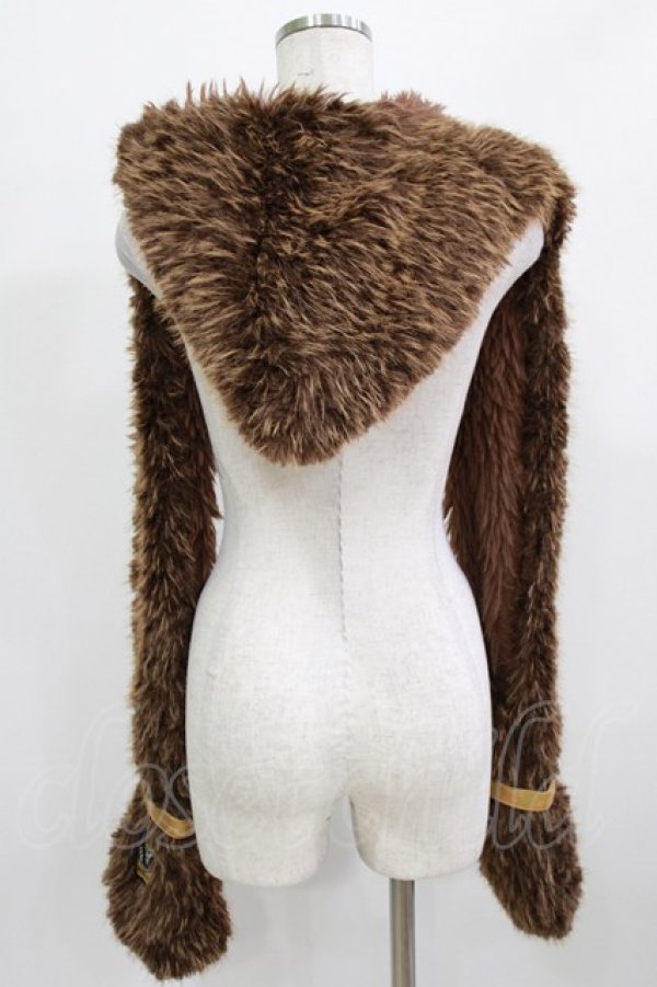 画像2: QOOZA / 「ディズニーツイステッドワンダーランド」ファーハット[SAVANACLAW]  ブラウン H-26-02-24-1012-PU-AC-KB-ZH (2)