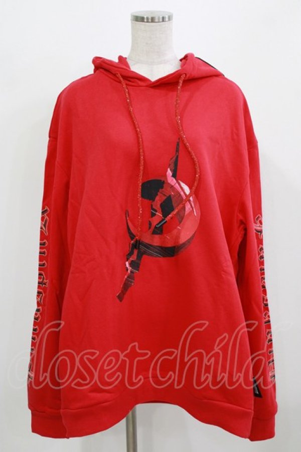 画像1: PINKSPINK / occult symbol hoodie L レッド H-26-02-24-1002-PU-TO-KB-ZH (1)