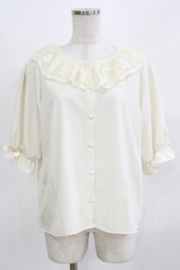 画像1: m petit by misako / MSKデシンレースエリブラウス M 生成り H-26-02-24-055-LO-BL-NS-ZH (1)