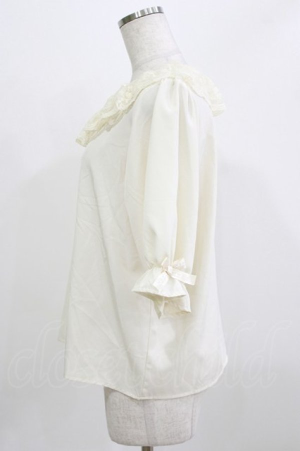 画像2: m petit by misako / MSKデシンレースエリブラウス M 生成り H-26-02-24-055-LO-BL-NS-ZH (2)