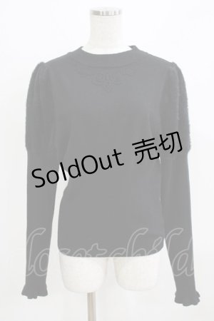 画像: Kurumi Collaboration / 袖フェザーニットプルオーバー L ブラック H-26-02-24-056-GO-TO-NS-ZH