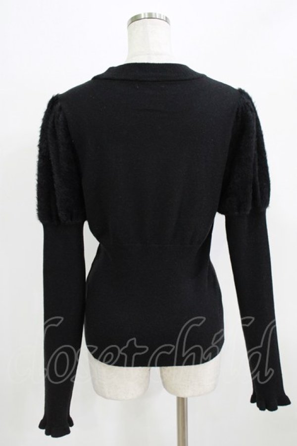 画像3: Kurumi Collaboration / 袖フェザーニットプルオーバー L ブラック H-26-02-24-056-GO-TO-NS-ZH (3)