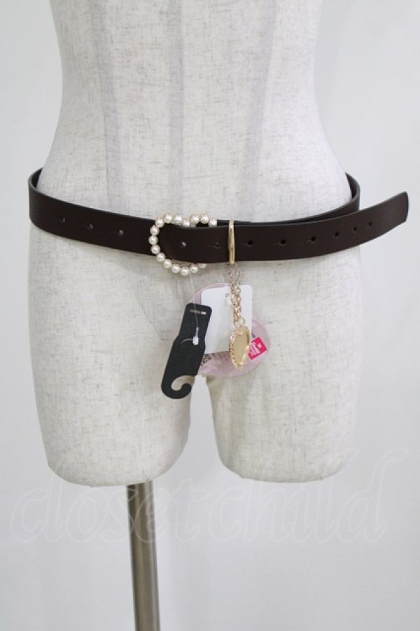 画像1: m petit by misako / サンリオキャラクターズコラボ AMハートバックルベルト  ブラウン H-26-02-24-068-LO-ZA-NS-ZH (1)