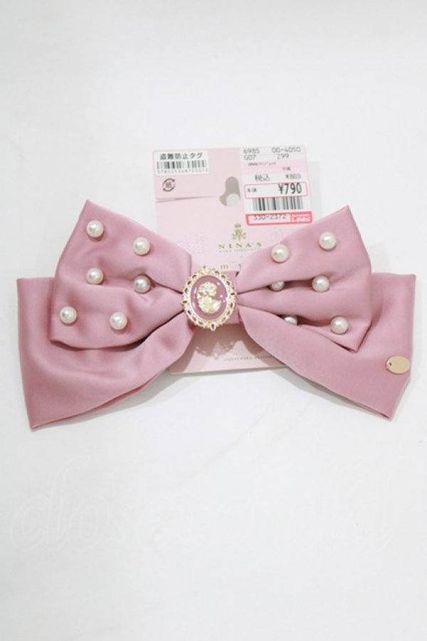 画像1: m petit by misako / AM NIPLバレッタ  ピンク H-26-02-24-076-LO-AC-NS-ZH (1)