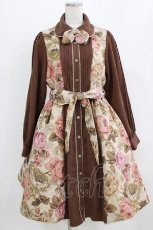 画像: Kurumi Collaboration / ゴブラン切替ワンピース L ベージュ H-26-02-24-002-GO-OP-NS-ZH