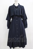 画像1: axes femme / ケープ風フリルワンピース M ネイビー H-26-02-24-016-AX-OP-NS-ZH (1)