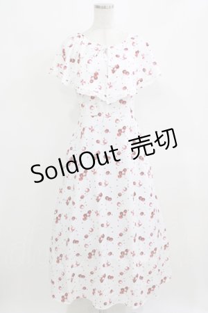 画像: Amista / Nako/チェリー柄ラッフルキャミワンピース L オフ H-26-02-24-017-PU-OP-NS-ZH