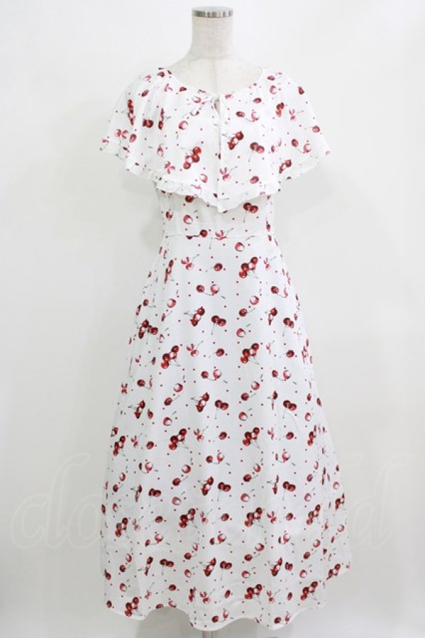 画像1: Amista / Nako/チェリー柄ラッフルキャミワンピース L オフ H-26-02-24-017-PU-OP-NS-ZH (1)