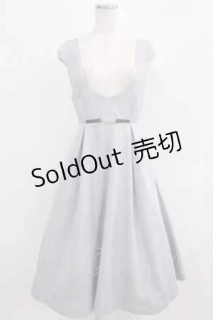 画像: F i.n.t / チェーンビット使いディープVネックジャンパースカート Free BLUE GRAY H-26-02-24-018-CA-OP-NS-ZH