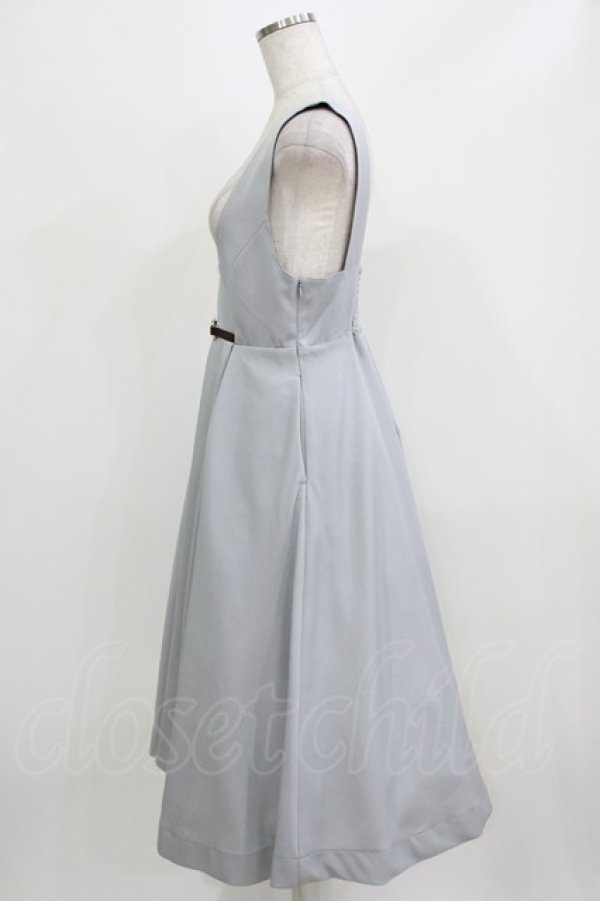 画像2: F i.n.t / チェーンビット使いディープVネックジャンパースカート Free BLUE GRAY H-26-02-24-018-CA-OP-NS-ZH (2)