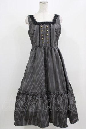 画像: m petit by misako / TT*AOKストライプジャンパースカート L グレー H-26-02-24-019-LO-OP-NS-ZH