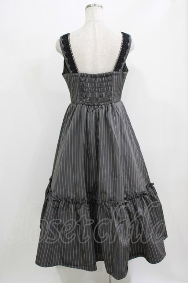 画像3: m petit by misako / TT*AOKストライプジャンパースカート L グレー H-26-02-24-019-LO-OP-NS-ZH (3)