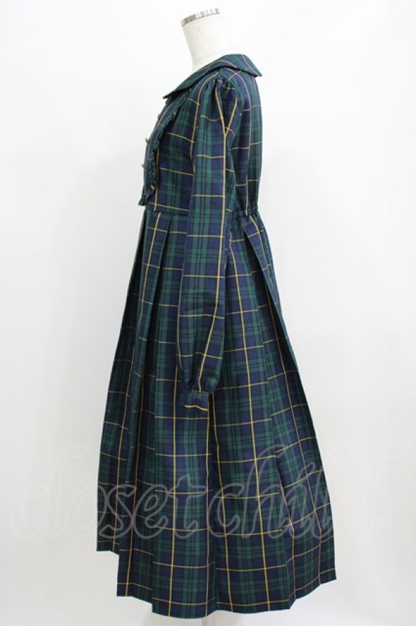 画像2: FLC / MINA*タータンチェックワンピース L ネイビー H-26-02-24-022-LO-OP-NS-ZH (2)