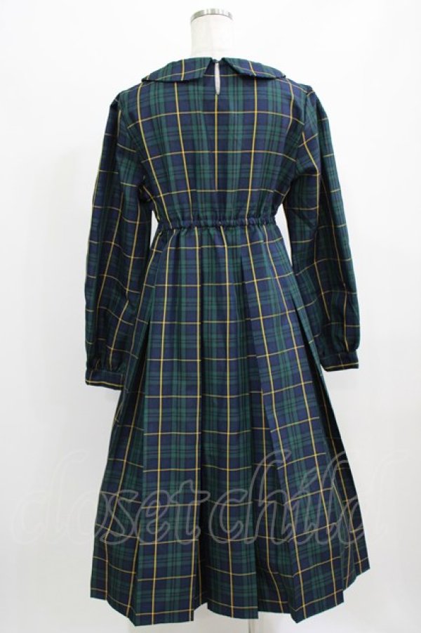 画像3: FLC / MINA*タータンチェックワンピース L ネイビー H-26-02-24-022-LO-OP-NS-ZH (3)