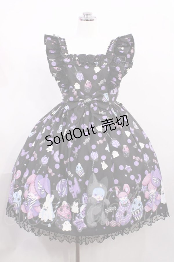 画像1: Angelic Pretty / Happy Treat Partyジャンパースカート Free ブラック H-26-02-25-001-AP-OP-NS-ZH (1)