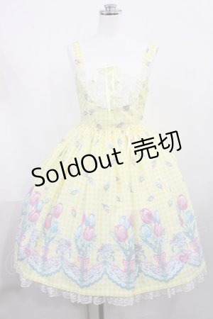 画像: Angelic Pretty / Tulip Bouquetジャンパースカート Free イエロー H-26-02-25-005-AP-OP-NS-ZH