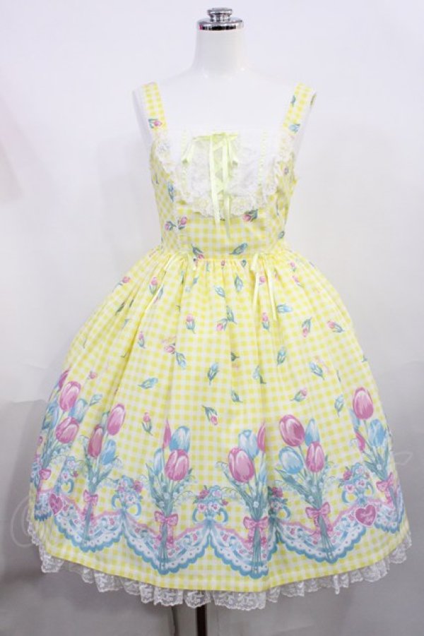 画像1: Angelic Pretty / Tulip Bouquetジャンパースカート Free イエロー H-26-02-25-005-AP-OP-NS-ZH (1)
