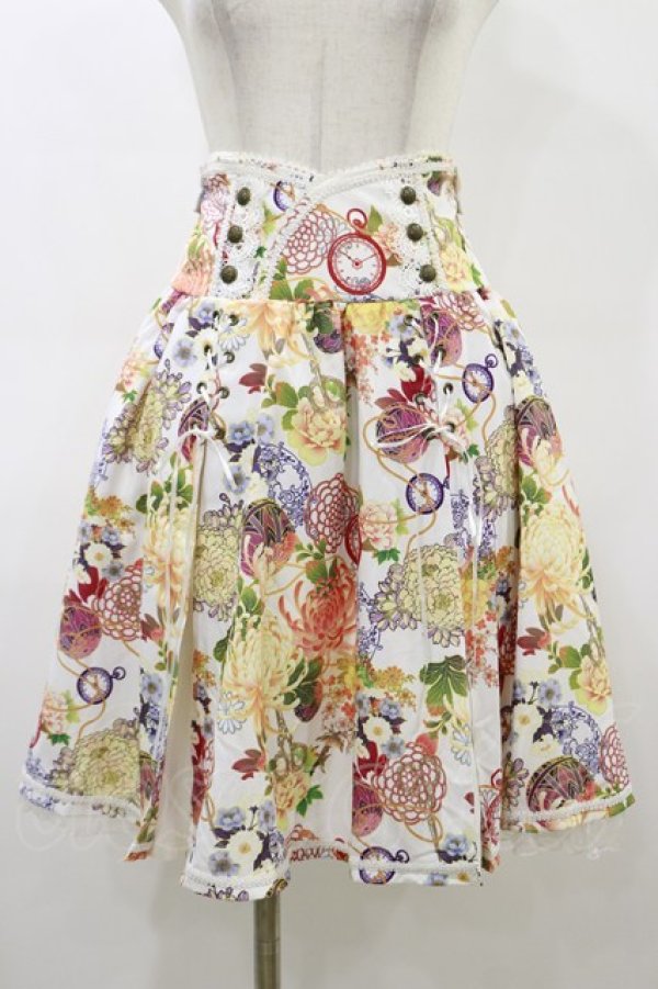 画像1: Ozz oneste / 和チャイナハイウエストスカート  白 H-26-02-25-1035-OO-SK-KB-ZH (1)