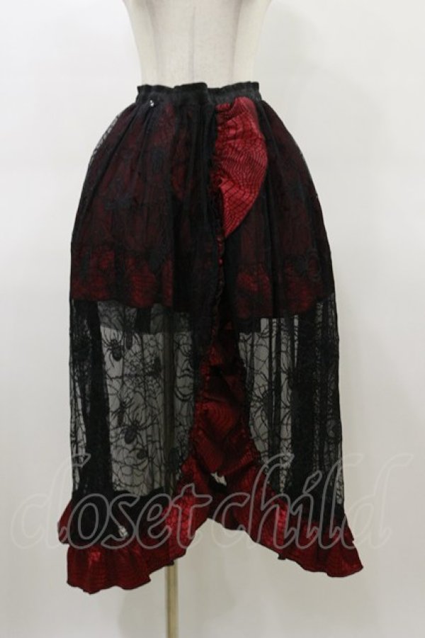 画像1: Qutie Frash / 変形パニエスカート  黒×赤 H-26-02-25-1036-QU-SK-KB-ZH (1)