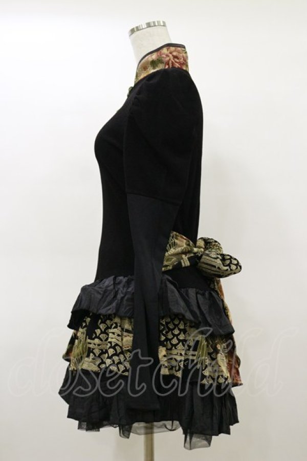 画像3: Qutie Frash / チャイナワンピース  黒 H-26-02-25-1038-QU-OP-KB-ZH (3)