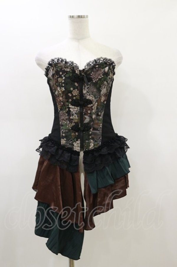 画像1: Qutie Frash / オーバーバストコルセット  茶 H-26-02-25-1006-QU-TO-KB-ZH (1)