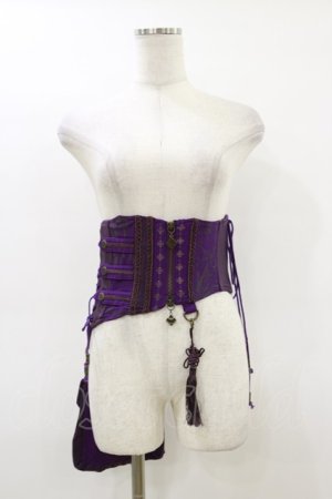 画像: Ozz oneste / ポケットフラップ付アシメコルセット  パープル H-26-02-25-1007-OO-ZA-KB-ZH