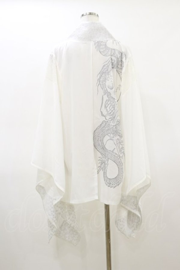 画像2: Qutie Frash / 肩メッシュ切替着物カーディガン  白 H-26-02-25-1010-QU-TO-KB-ZH (2)