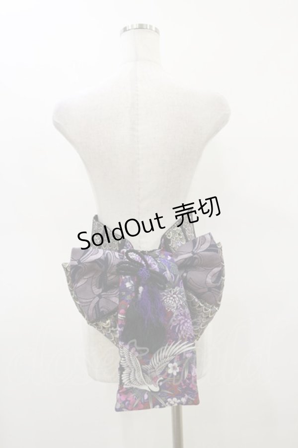 画像2: Qutie Frash / リボン帯コルセット  黒×紫 H-26-02-25-1002-QU-TO-KB-ZH (2)