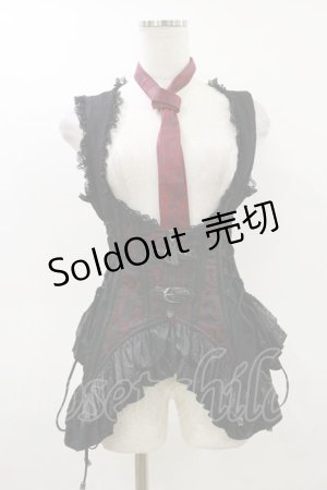 画像: Qutie Frash / コルセットビスチェ  黒×赤 H-26-02-25-1014-QU-TO-KB-ZH