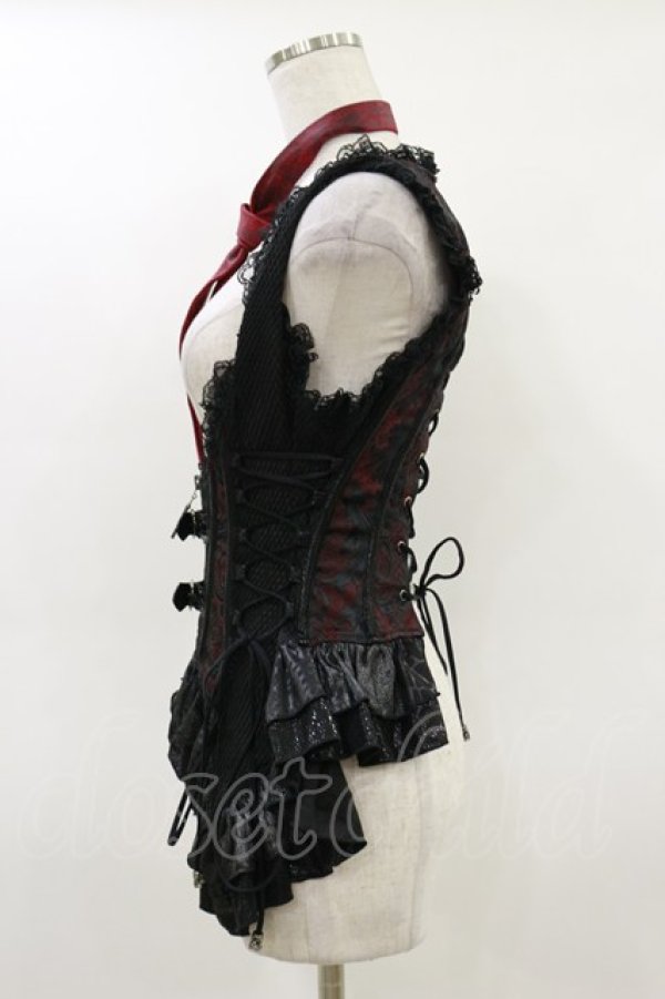 画像3: Qutie Frash / コルセットビスチェ  黒×赤 H-26-02-25-1014-QU-TO-KB-ZH (3)