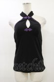 画像1: Qutie Frash / チャイナホルターキャミ  黒×紫 H-26-02-25-1015-QU-TO-KB-ZH (1)