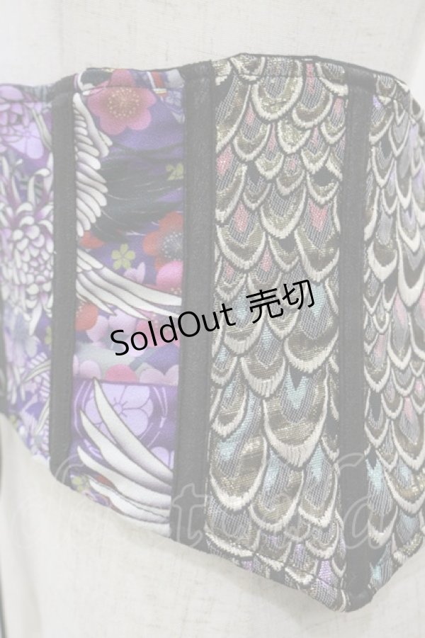 画像4: Qutie Frash / リボン帯コルセット  黒×紫 H-26-02-25-1002-QU-TO-KB-ZH (4)