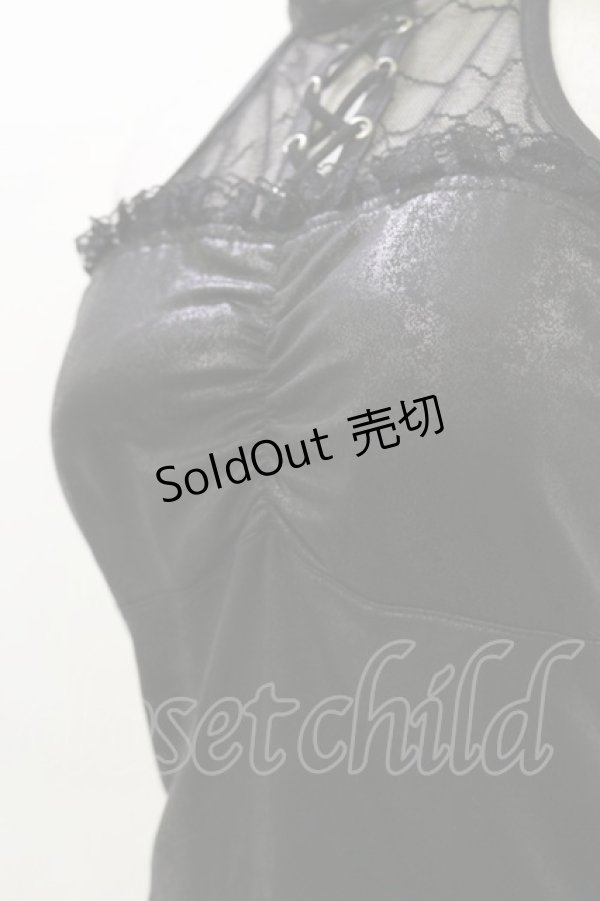 画像4: Qutie Frash / ホルターキャミ  黒 H-26-02-25-1019-QU-TO-KB-ZH (4)