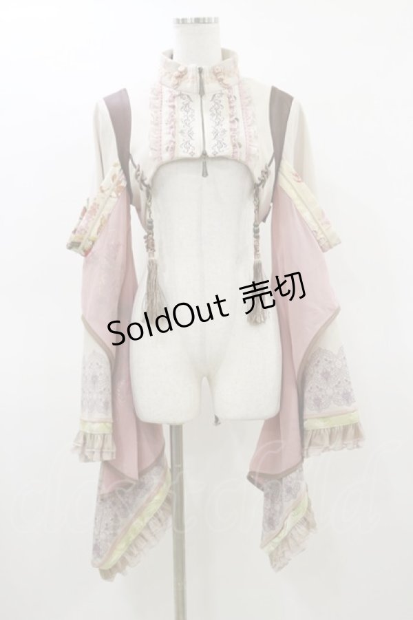 画像1: Ozz oneste / 着物袖ショートジャケット  ピンクベージュ H-26-02-25-1024-OO-JA-KB-ZH (1)