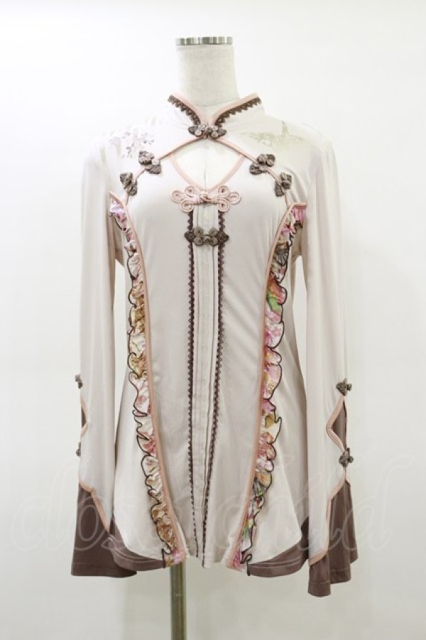 画像1: Ozz oneste / チャイナボタンチュニックトップス  ベージュ H-26-02-25-1026-OO-TO-KB-ZH (1)