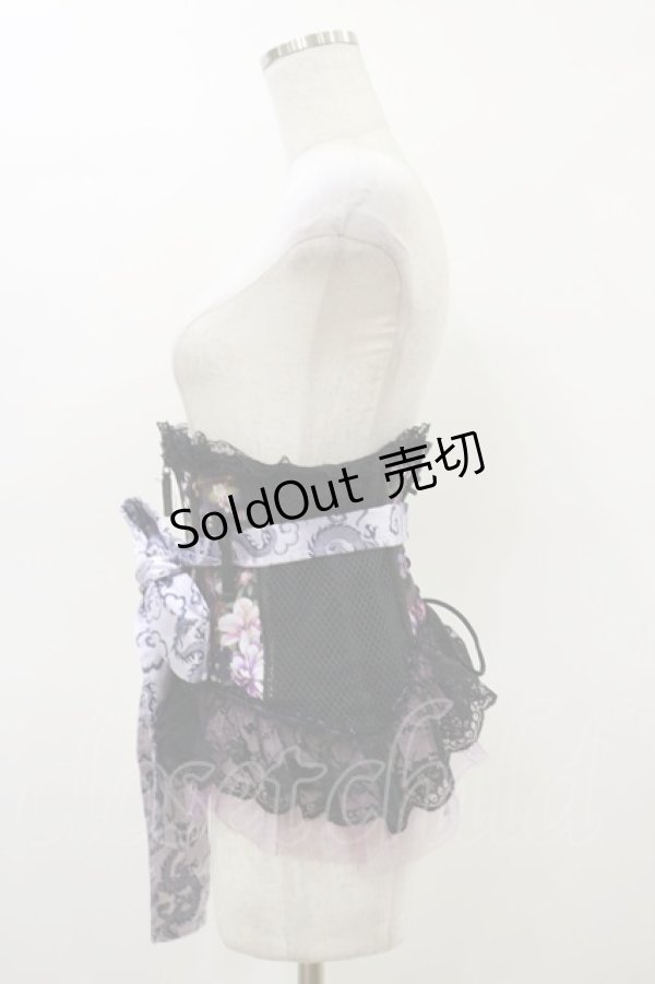 画像3: Qutie Frash / リボンコルセット  黒×紫 H-26-02-25-1003-QU-ZA-KB-ZH (3)
