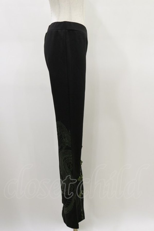 画像3: Qutie Frash / チャイナパンツ  黒×緑 H-26-02-25-1029-QU-PA-KB-ZH (3)