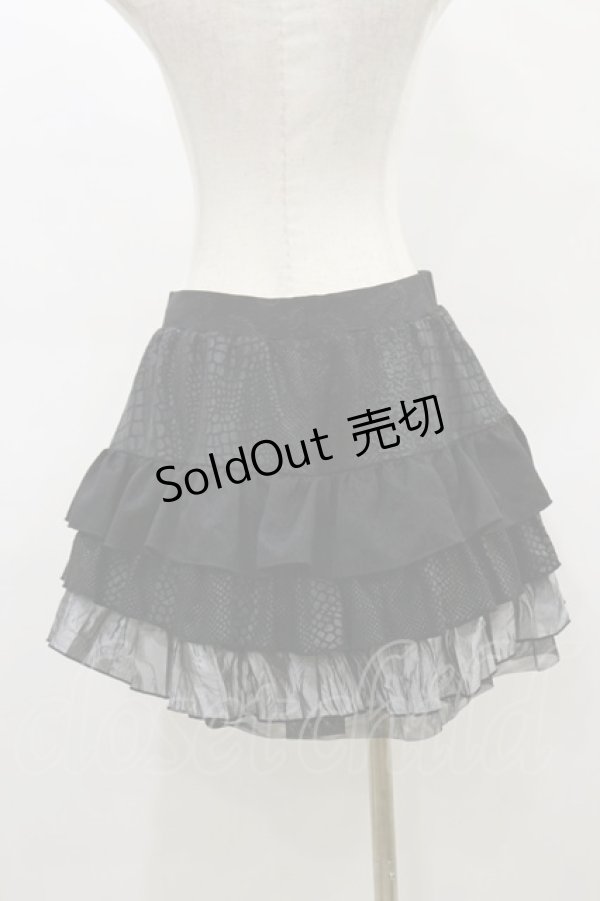 画像2: Qutie Frash / 異素材フリルスカート  黒 H-26-02-25-1031-QU-SK-KB-ZH (2)