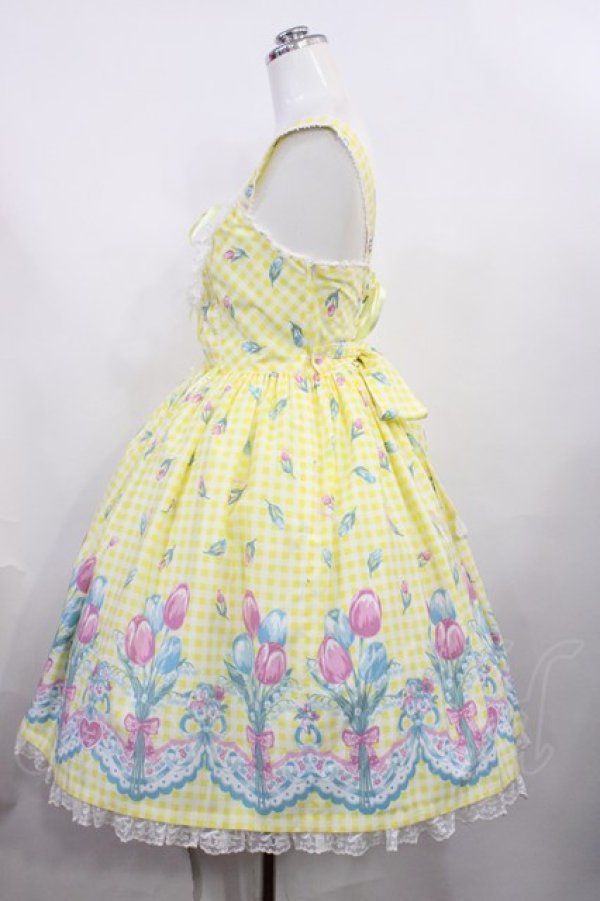 画像2: Angelic Pretty / Tulip Bouquetジャンパースカート Free イエロー H-26-02-25-005-AP-OP-NS-ZH (2)