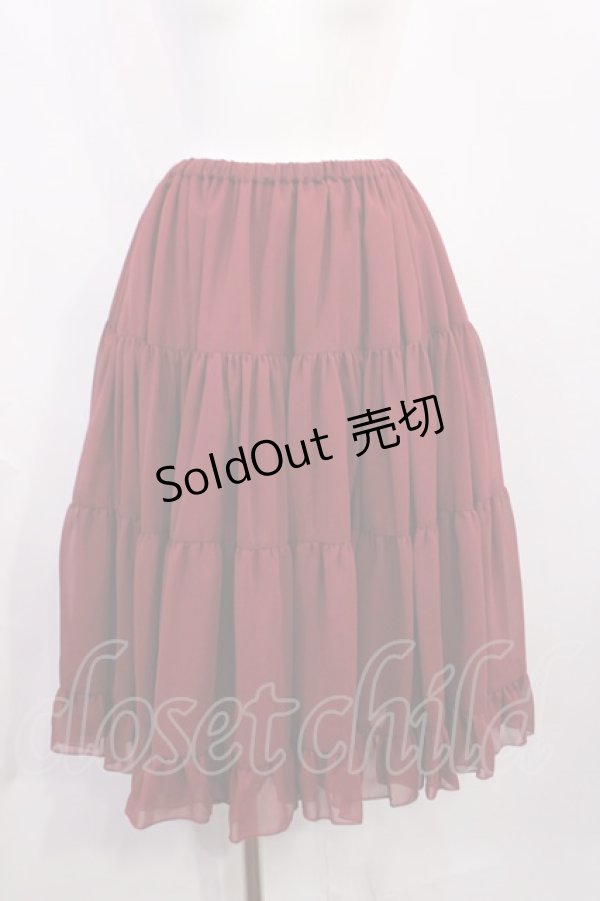 画像1: Victorian maiden / ボリュームシフォンペチコートスカート Free ボルドー H-26-02-25-012-CL-SK-NS-ZH (1)
