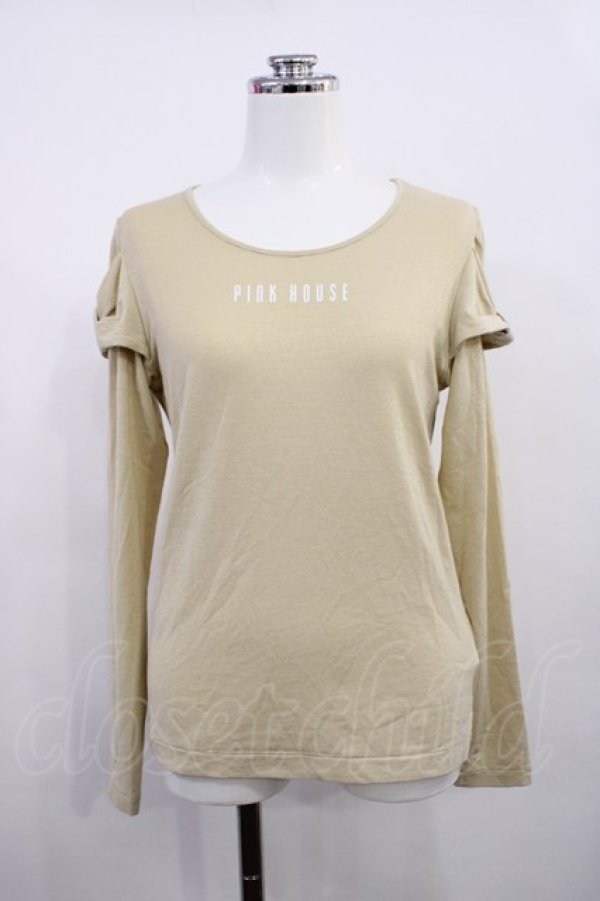 画像1: PINK HOUSE CHELSEA / ロゴプリントプルオーバー M ゴールド H-26-02-25-019-EL-TS-NS-ZH (1)
