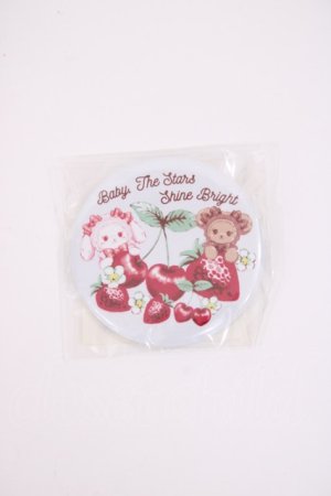 画像: BABY,THE STARS SHINE BRIGHT / くみゃちゃんのいちごとさくらんぼ缶バッジ  サックス H-26-02-25-027-BA-AC-NS-ZH