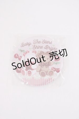 画像: BABY,THE STARS SHINE BRIGHT / くみゃちゃんのCherry Strawberry柄缶バッジ  ピンク H-26-02-25-028-BA-ZA-NS-ZH